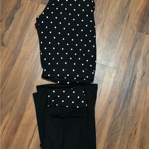 EDIKTED Black Polka Dot Sweatshirt and Pants Set